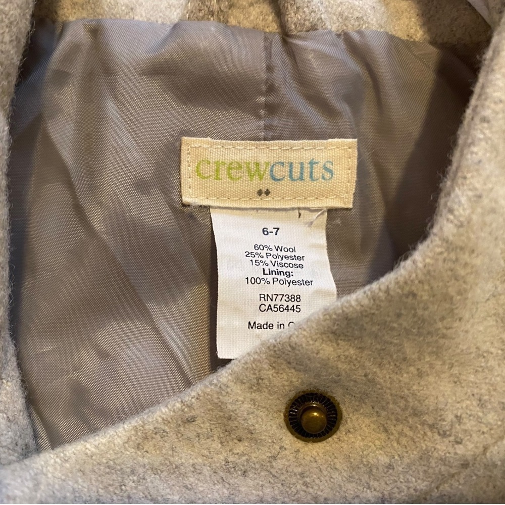 Crewcuts J.Crew Girls Light Grey Wool Asymmetrical Zip Moto Jacket Size 6-7 - Picture 3 of 4